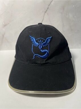 Pokemon Go Black Baseball Cap with Blue Team Mystic Embroidered Crest